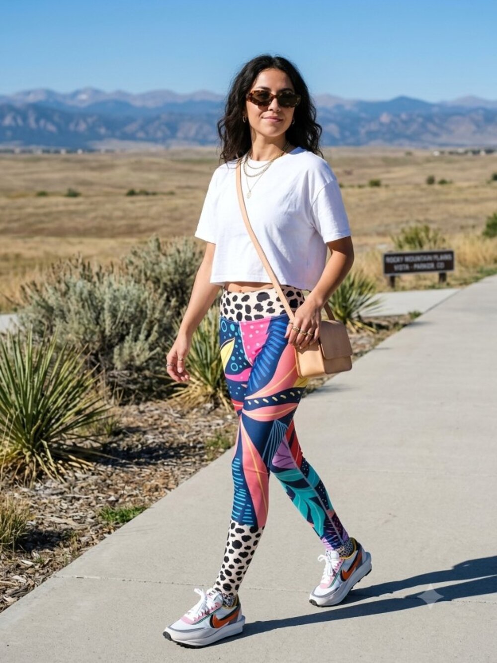 Loony Legs Animal Leaves High Waisted Tropical Microfiber Workout Leggings XS